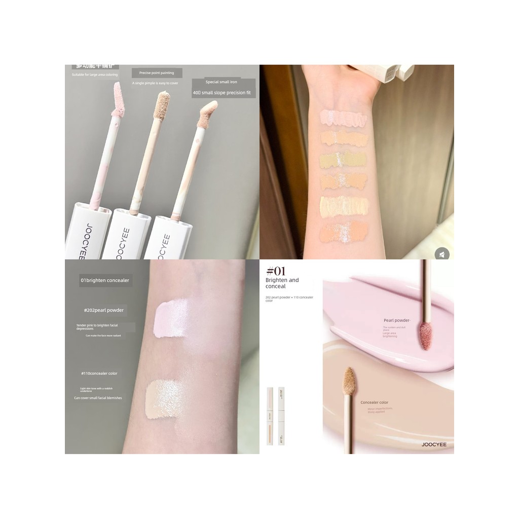 แปรงรองพื้น แปรงปัดแป้ง สินค้าใหม่ Joocyee/Enzyme Color Repair คอนซีลเลอร์สองหัว Brightening Liquid 