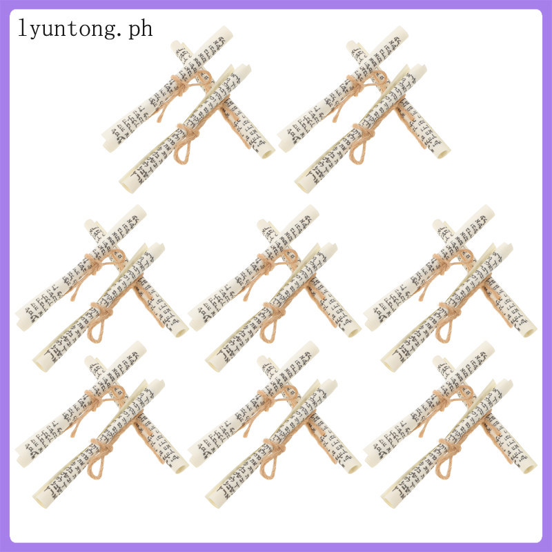 24 ชิ้น Beige Mezuzah Scroll สําหรับประตู Hebrew Script Ksher Jewish Wall Decor Spiritual Home Bless