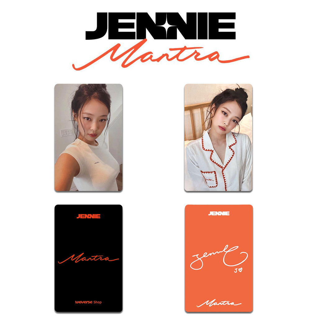 JENNIE Clock Song Card MANTRA Weverse Bonus Photo Card Gold Jenny Pajama Card การ์ดแขนสั้น