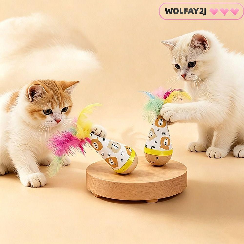 WOLFAY2J Cat Tumbler Wobbler, Scratch-proof Interactive Tumbler ของเล่นแมว, Bite-Resistant ลูกแมว Wo