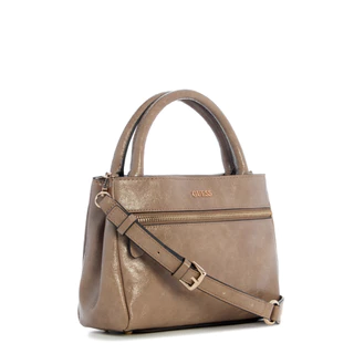 GUESS กระเป๋า รุ่น TG992976 JUSTINE MINI SATCHEL สีน้ำตาลอมเทา