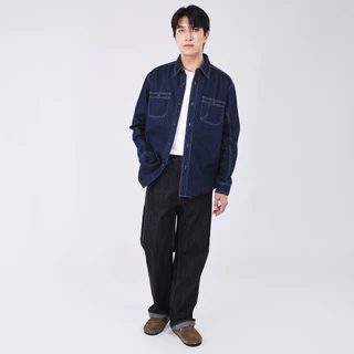 LEE เสื้อเชิ้ตยีนส์แขนยาวผู้ชาย Comfort รุ่น LE S326MSHLN03 สียีนส์เข้ม