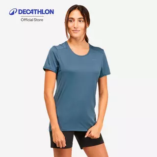 Decathlon Women’S Mountain Walking Short-Sleeved T-Shirt เสื้อยืดแขนสั้นผู้หญิงใส่เดินป่า รุ่น Mh100 - Grey