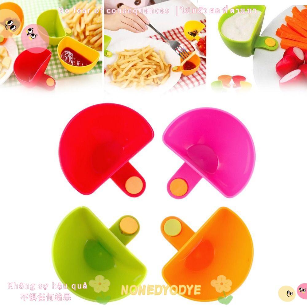 NONGYODYE ชามคลิปจุ่ม, เครื่องเทศอเนกประสงค์พลาสติก Dip Container Bowl, แบบพกพาที่มีสีสัน Gadgets ครัว Clip-On ชามเครื่องปรุงครัว