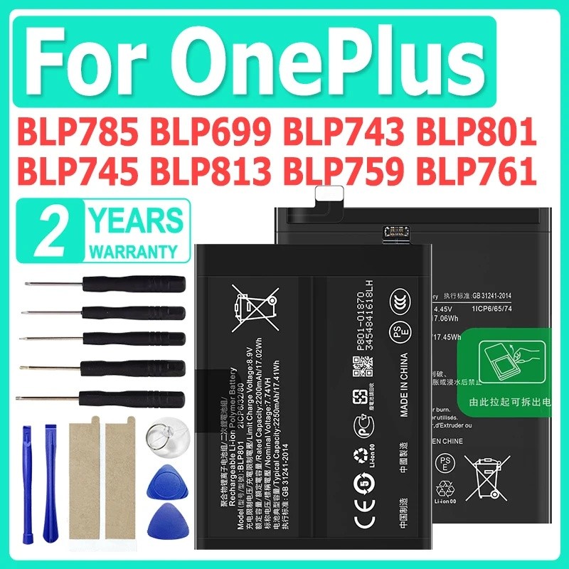 XDOU โทรศัพท์ BLP699 BLP743 BLP745 BLP759 BLP761 BLP785 BLP801 BLP813 แบตเตอรี่สําหรับ One Plus 7 7T