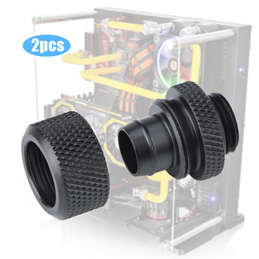 Ruba888 ข้อต่อท่อพร้อมขั้วต่อทองเหลือง TwoTouch สําหรับ PC Water Cooling (สีดํา)