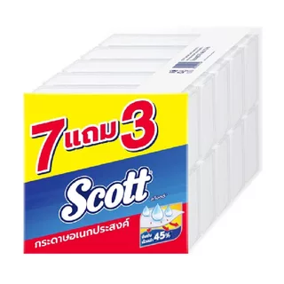 SCOTT กระดาษอเนกประสงค์ แบบแผ่น 76 แผ่น (แพ็ค 7+3 ห่อ)
