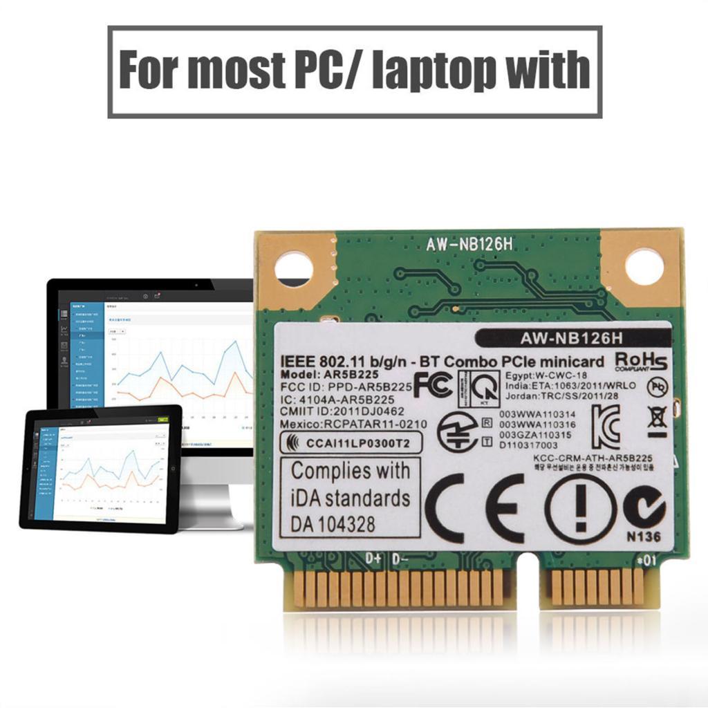 Havashop 2.4G Bluetooth WIFI 2 in 1 การ์ดไร้สายสําหรับ Mini PCI-E Slot DELl Asus Toshiba/ BenQ