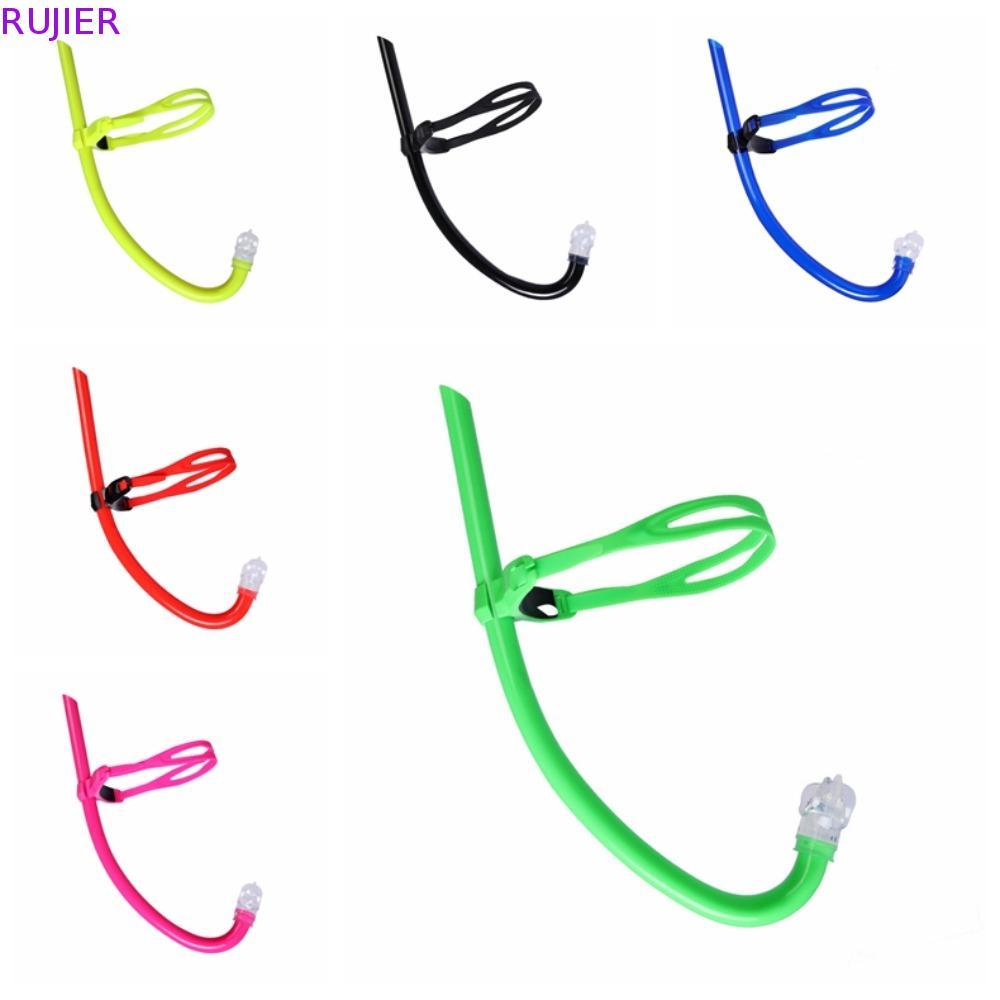 RUJIER ซิลิโคนด้านหน้า Swimmer Snorkel, ปรับสบายว่ายน้ําการฝึกอบรม Snorkel, ซิลิโคนเต็มอุปกรณ์ดําน้ํ
