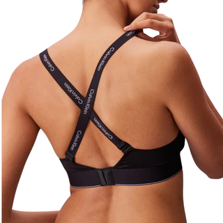 CALVIN KLEIN เสื้อชั้นในผู้หญิงแบบตะขอหลัง Graphic Monogram Microfibre Lightly Lined Bralette รุ่น QF8877AD UB1 - สีดำ