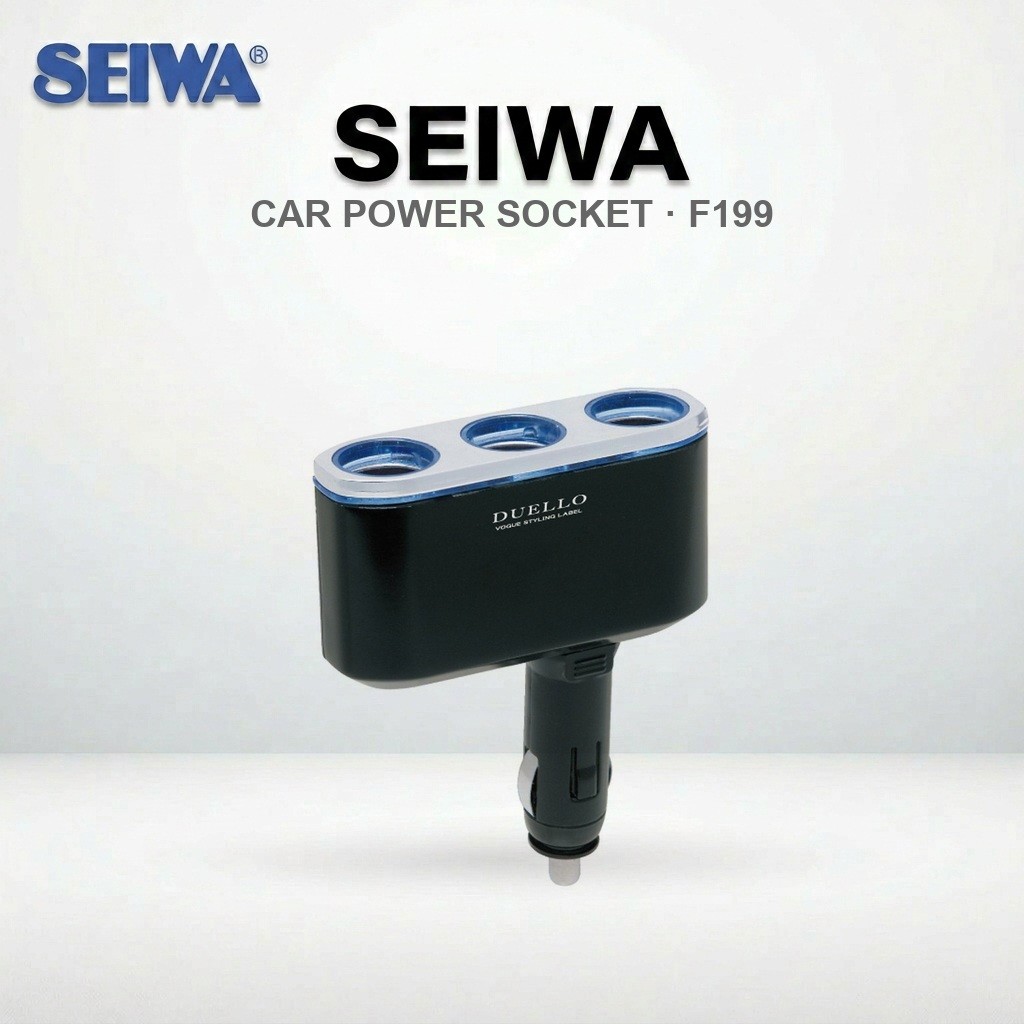 ช่องจ่ายไฟ + ที่ชาร์จในรถ SEIWA Illumi (3 ช่อง) F199 | SEIWA Illumi Car Power Socket, 3-Way, F199