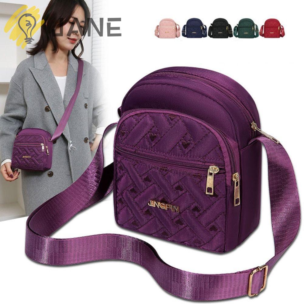 JANE Messengers Bag, Nylon Crossbody Small Square Bags, Multi-Channel Multifunctional Mobile Phone B