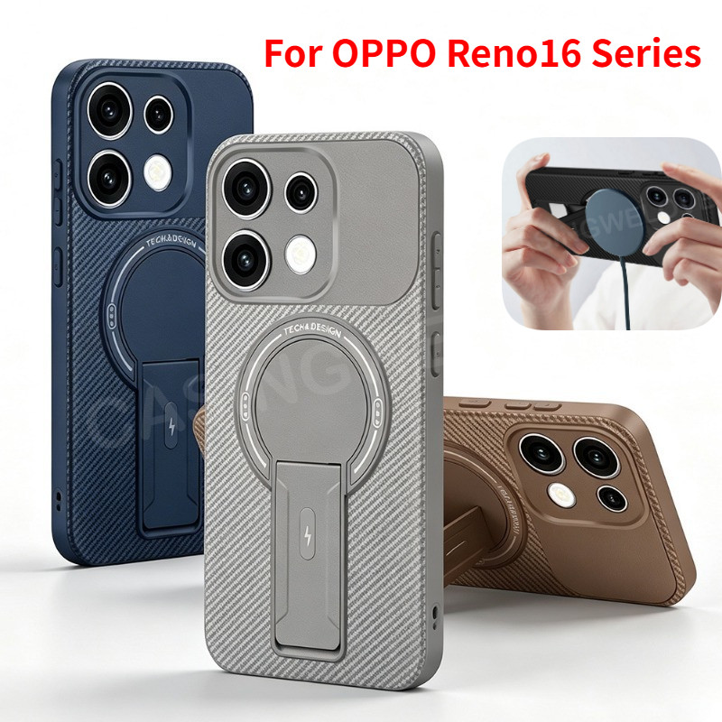 เคสโทรศัพท์สําหรับ OPPO Reno16 Pro F 5G OPPO Reno 16 15 14 13 12 Pro 16F 15F 14F 13F 5G 2026 แม่เหล็กผู้ถือหนังกันกระแทกเคสโทรศัพท์ฝาหลังปกแข็ง
