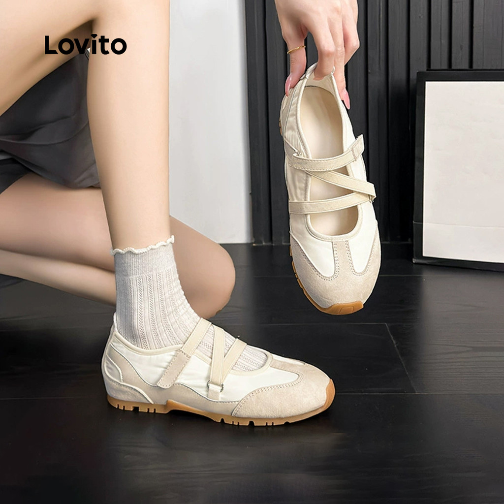 Lovito حذاء رياضي بتصميم باليرينا خفيف — أوف وايت — صورة 2