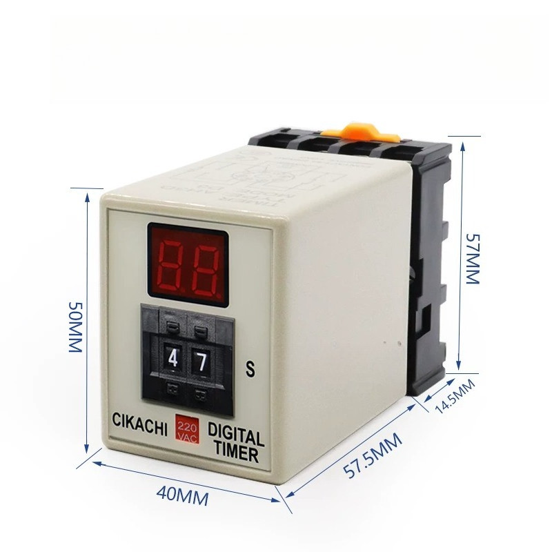 รีเลย์เวลาดิจิทัล CIKACHI ของแท้จากไต้หวัน รุ่น AH3D-D3 / D2 / D1 แรงดัน AC220V และ DC24V