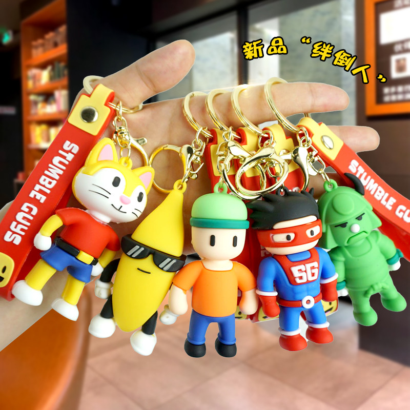 ใหม่การ์ตูนStumble Guys Stumble Guys Drop Collisionผู้ชายผู้หญิงกระเป๋าจี้