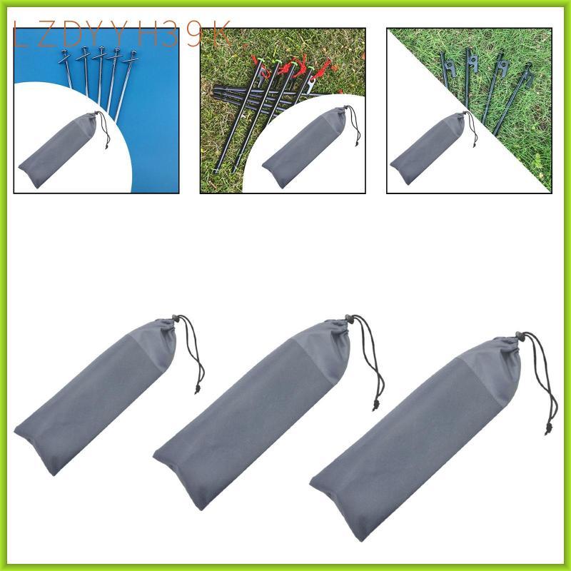 [lzdyyh39k] 2-6pack Tent Peg Pouch Pocket Ground Nail Storage Bag for Gardening Backpacking