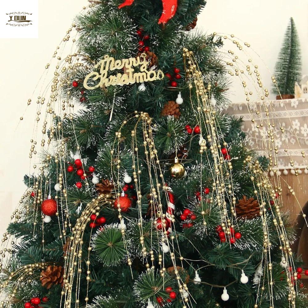 IVEYOUNG Glitter Willow Spray, Hanging Willow Shape Shiny Glitter Surface Foam Berry Stem, Elastic S