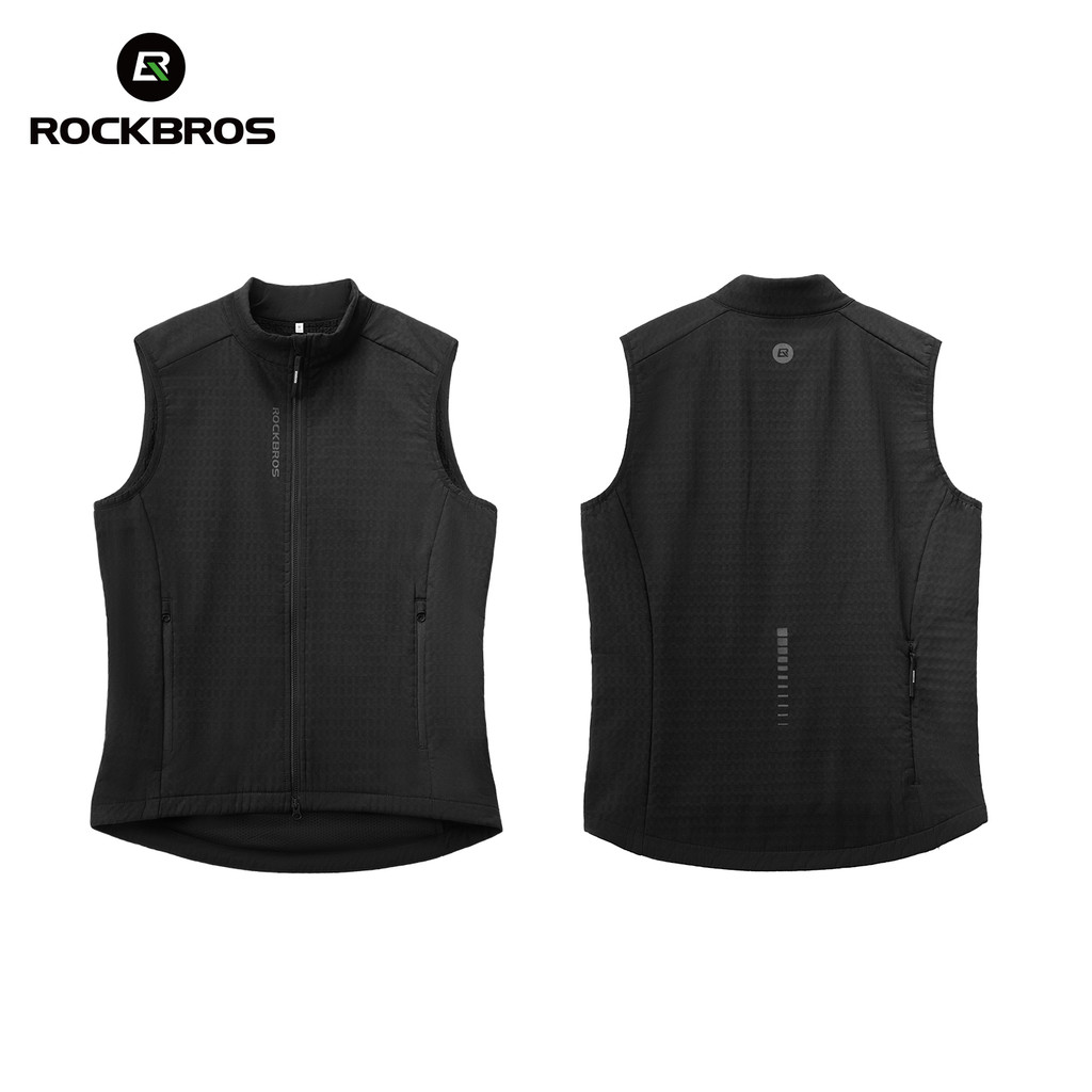 ROCKBROS เสื้อกั๊กปั่นจักรยานผู้ชาย กันลม กันละอองน้ำ ซับในฟลีซ อุ่น ระบายอากาศ ซิป YKK สำหรับเสือหมอบ MTB — صورة 3