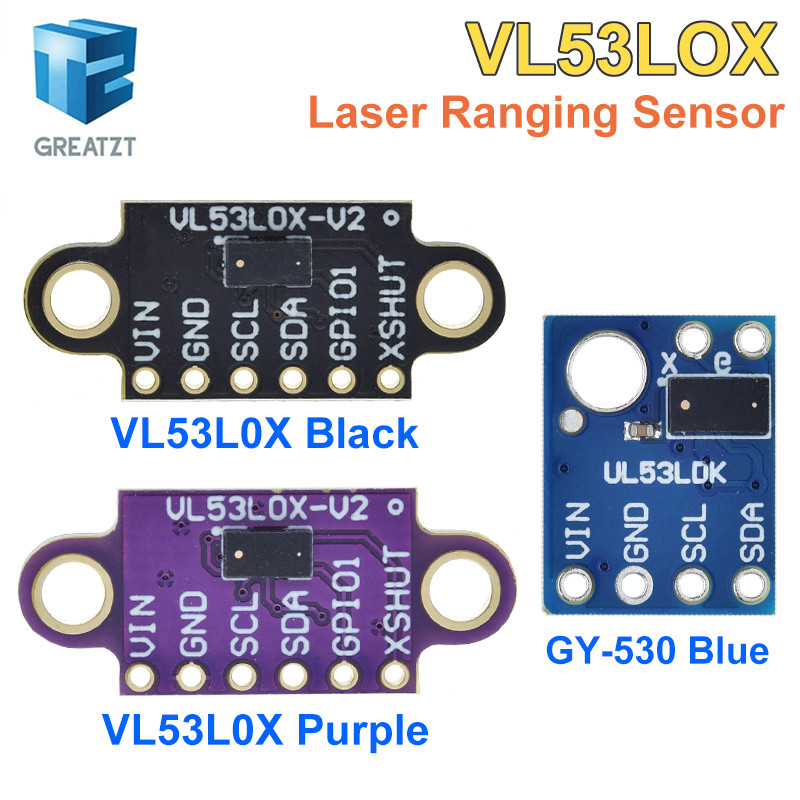 GREATZT VL53L0X Time-of-Flight (ToF) เลเซอร์รางแยกสัญญาณ 940nm GY-VL53L0XV2 โมดูลระยะทางเลเซอร์ I2C 