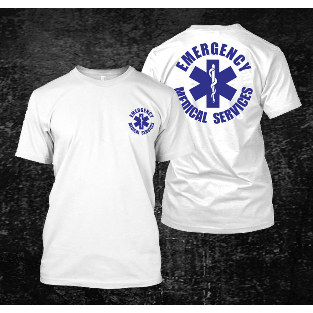 พร้อมส่ง เสื้อยืดผู้ชาย EMS บริการการแพทย์ฉุกเฉิน แขนสั้น ใส่สบาย ระบายอากาศดี ไซส์ S-5XL ตรงปก