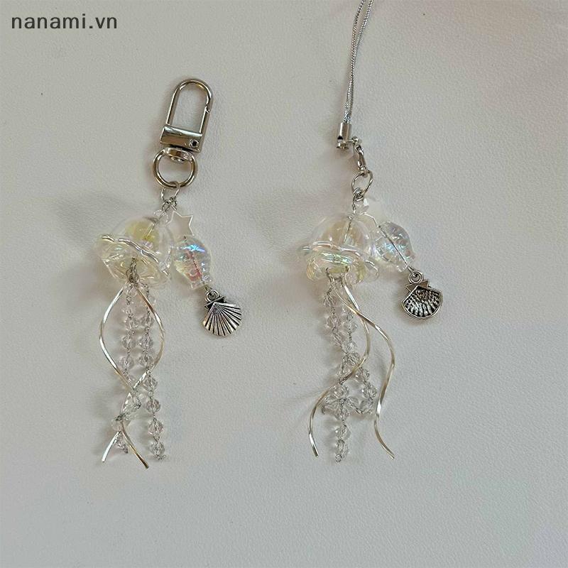[nanami] Y2K Jellyfish Mobile Phone Lanyard Aesthetic sel Phone Charm Keycord Stylish Girly Key Hold