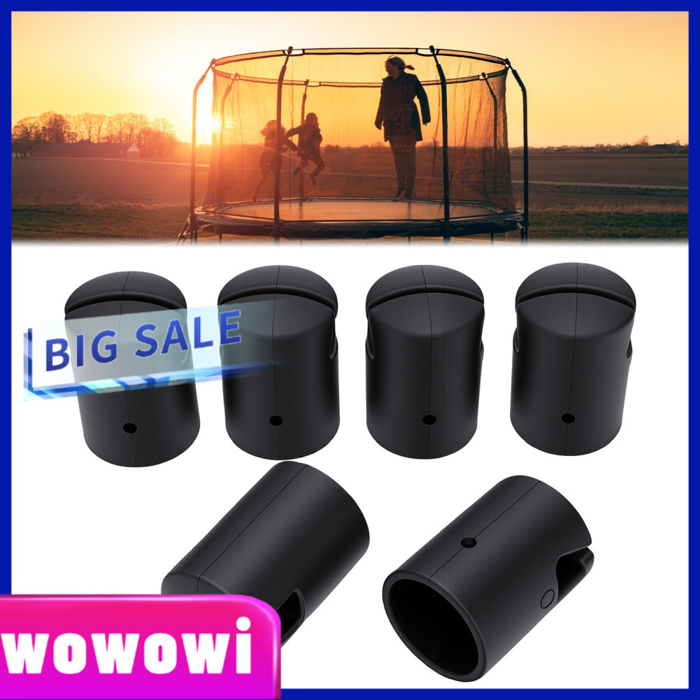 Wowowi Fafeicy 6 Pack Trampoline Pole Caps พลาสติก ABS สำหรับโครงตาข่าย (สีดำ)