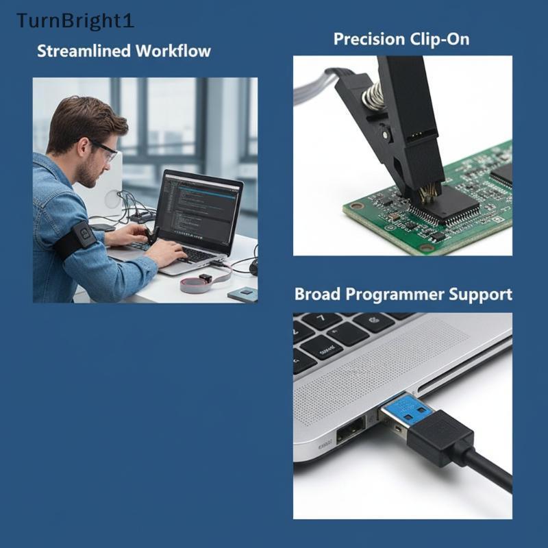 [TurnBright] CH341A 24 25 Series EEPROM Flash BIOS USB Programmer Module + SOIC8 SOP8 Test Clip สําห