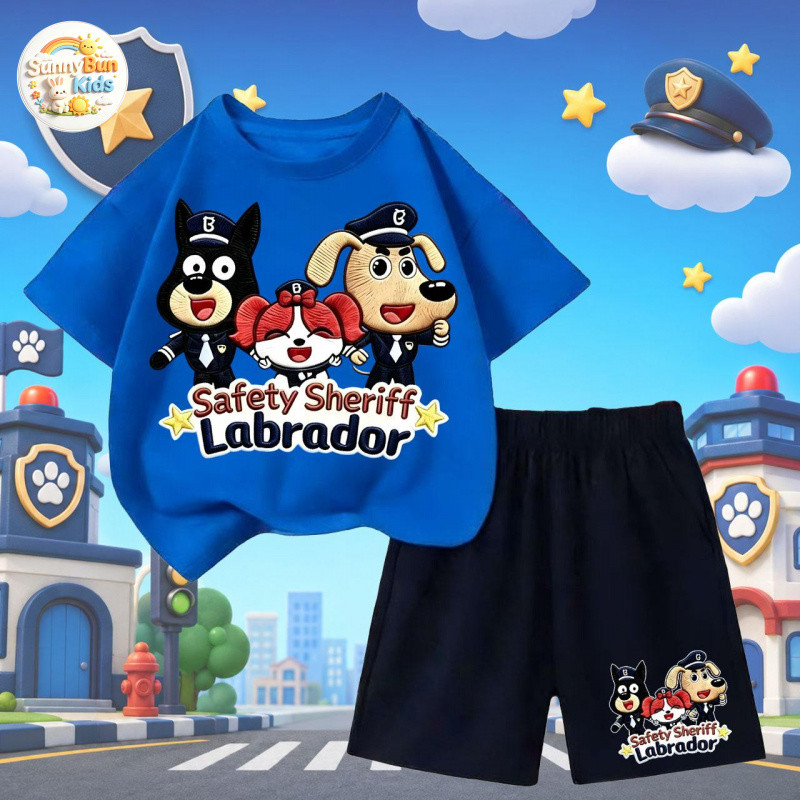 [COD]Abc kids (จัดส่งตลอด 24 ชั่วโมง) ชุดเสื้อยืดเด็กแขนสั้นลายสุนัขตำรวจสุดน่ารัก 2 ชิ้น แฟชั่น เซ็ตชุดเด็ก เสื้อ+กางเก