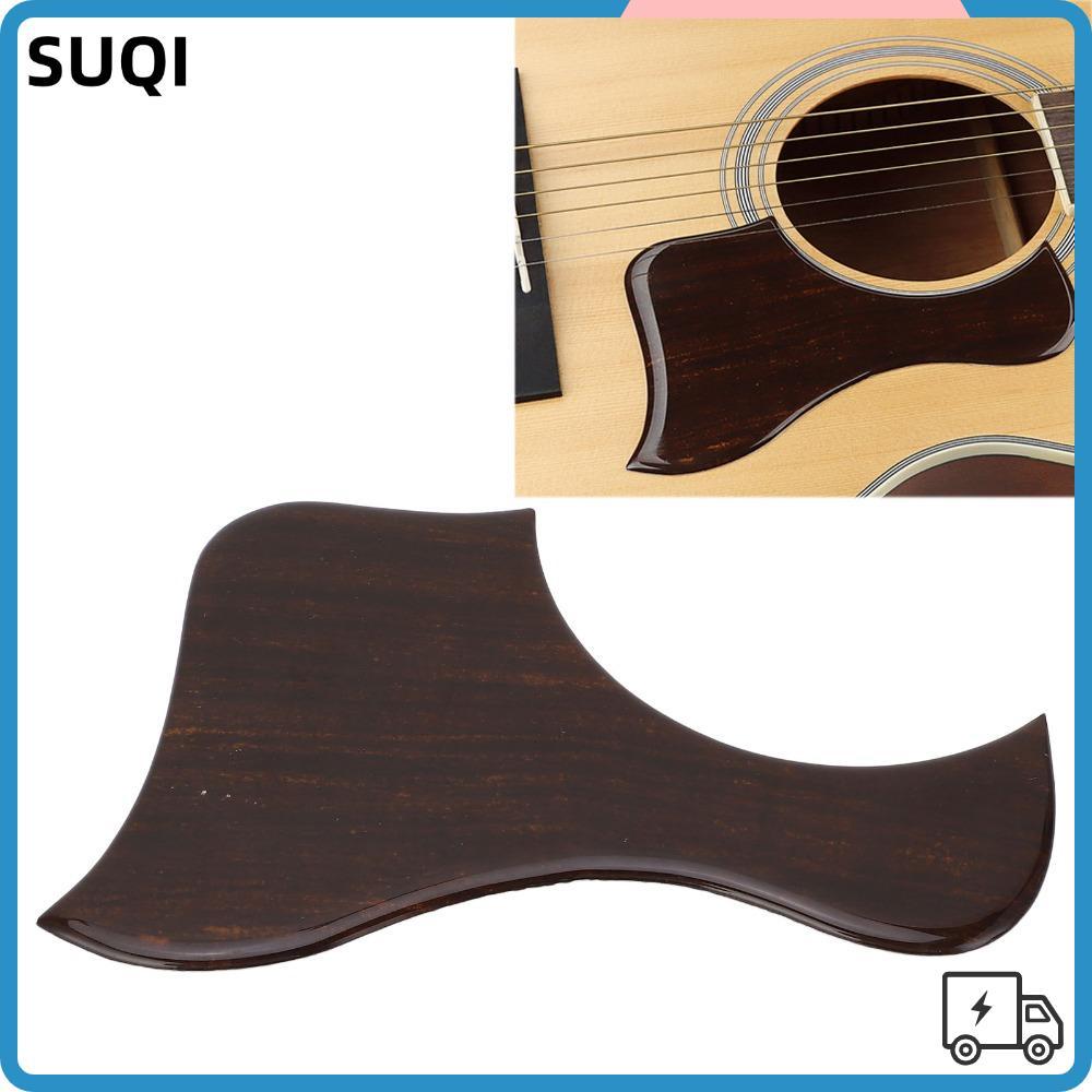 SUQI Acoustic Guitar Pickguard, หนาลายไม้เครื่องดนตรี Pickguard, วัสดุ PVC ทนทาน Self กาวกีตาร์ Pick