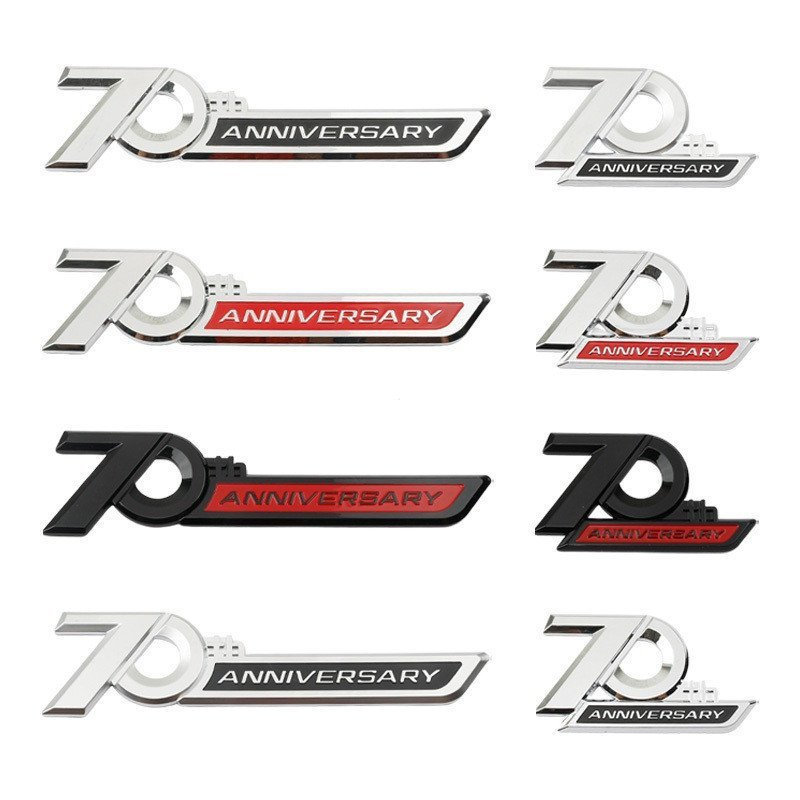 ใช้ได้กับ-GLOBAL FACTORY- ABS 70th Anniversary โลโก้รถด้านข้าง Fender ด้านหลังป้ายสัญลักษณ์สติกเกอร์