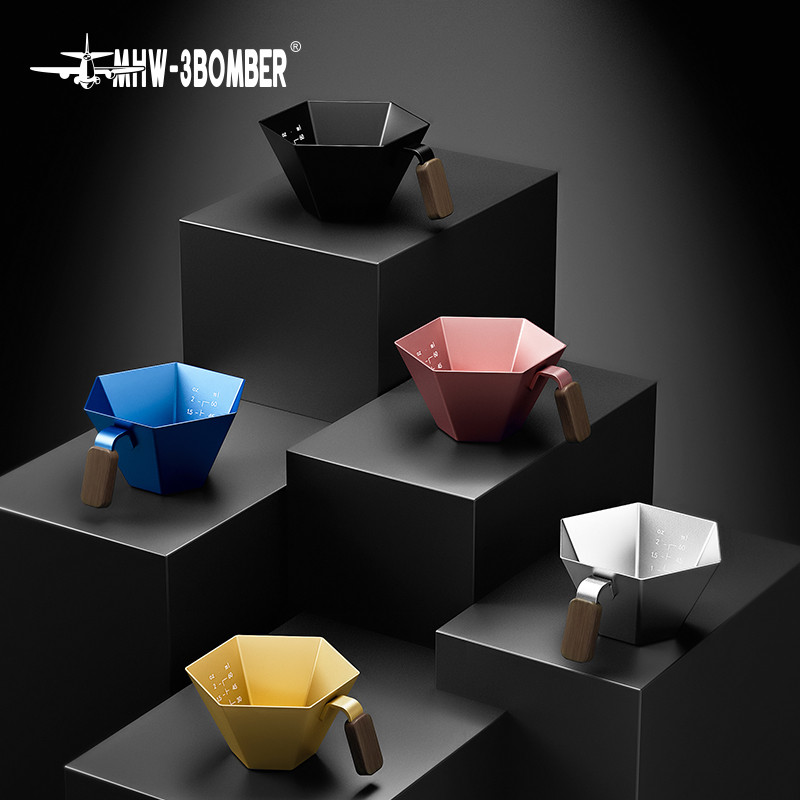 MHW-3BOMBER Bomber Prism ถ้วยตวงถ้วยกาแฟสกัด Double Scale Espresso ถ้วยตวงอลูมิเนียม