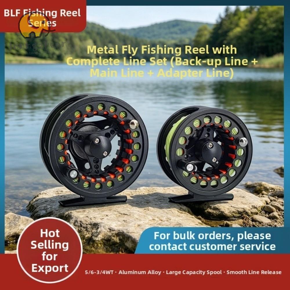 LONNGVO Fly Reel Combo, WF Floating Fly Line ขนาดใหญ่ Arbor Fly Fishing Reel, น้ําหนักเบา Backing Le