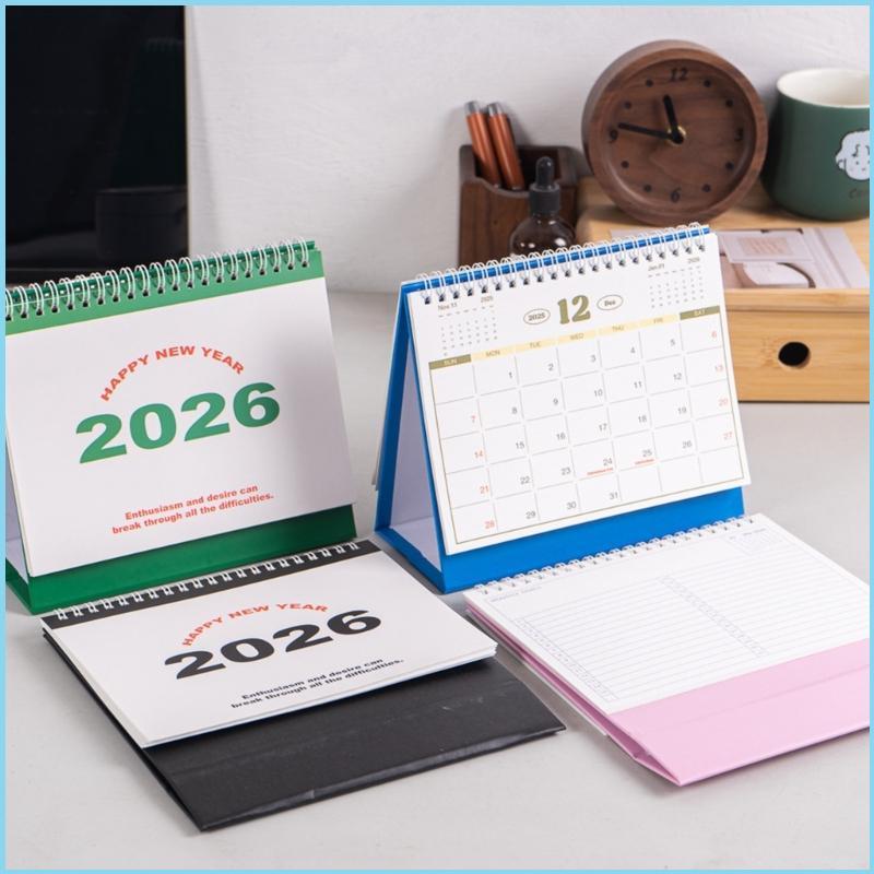 EZR 2026 ปฏิทินตั้งโต๊ะวิชาการ Twin-Coil Binding รายเดือน Calender สําหรับการวางแผน