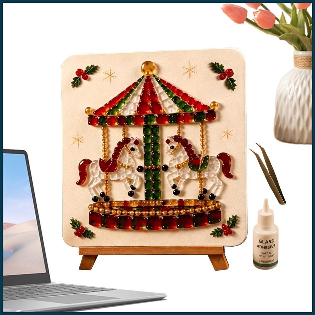 Sea Glass Mosaic Art Kit Collectible Winter กิจกรรม Sea Glass Christmas Crafting เกมสําหรับ decfeyem