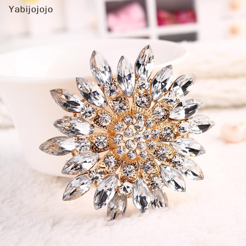 Yabijojojo ผู้หญิง Vintage คริสตัล Baroque เข็มกลัด Pins ประณีต Retro ดอกไม้ป้าย Corsage Party เสื้อผ้าอุปกรณ์เสริม Pins ใหม่