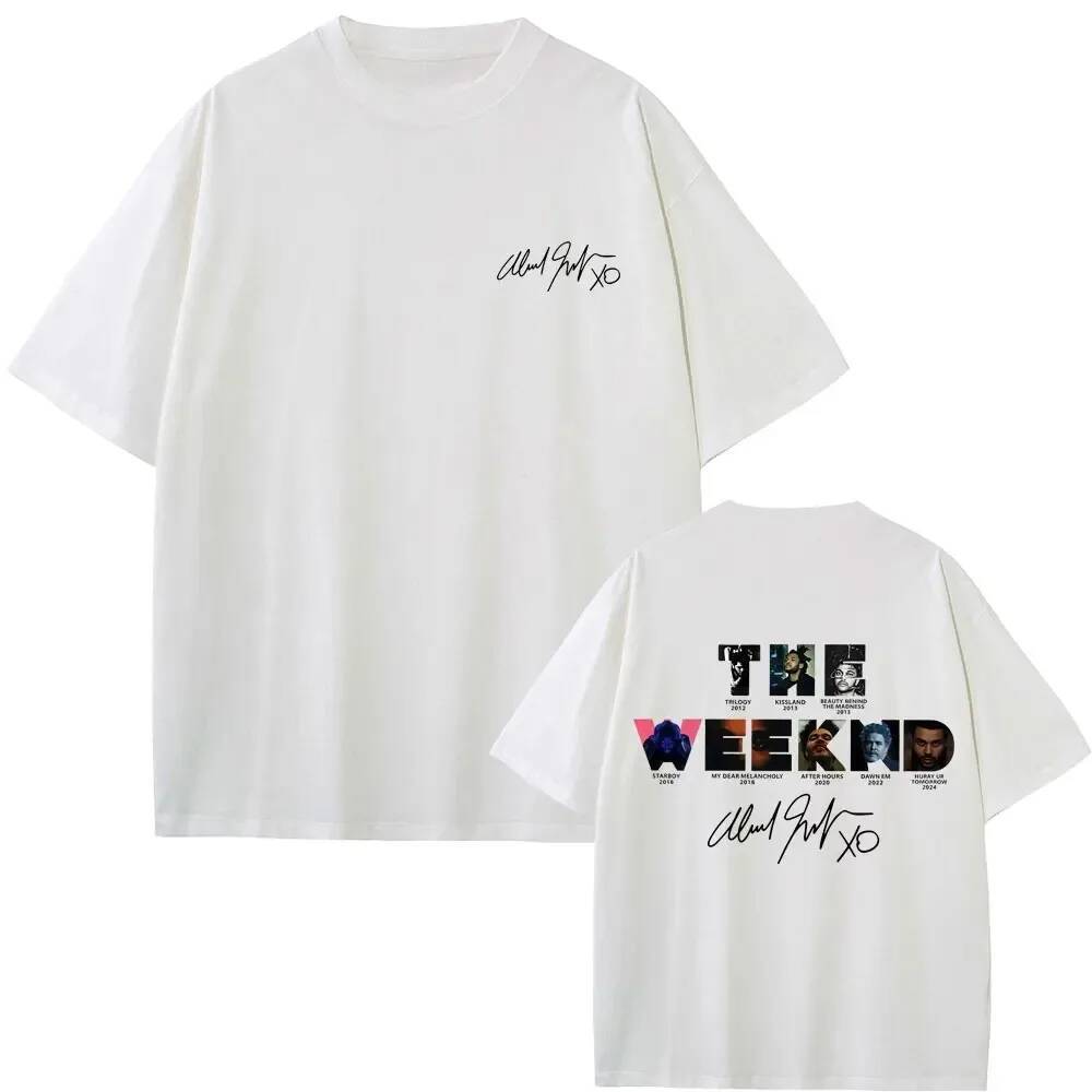 Rapist The Weeknd เพลงอัลบั้มรูปแบบเสื้อยืดผู้ชายผู้หญิง Hip-Hop แฟชั่นหลวมเสื้อยืด