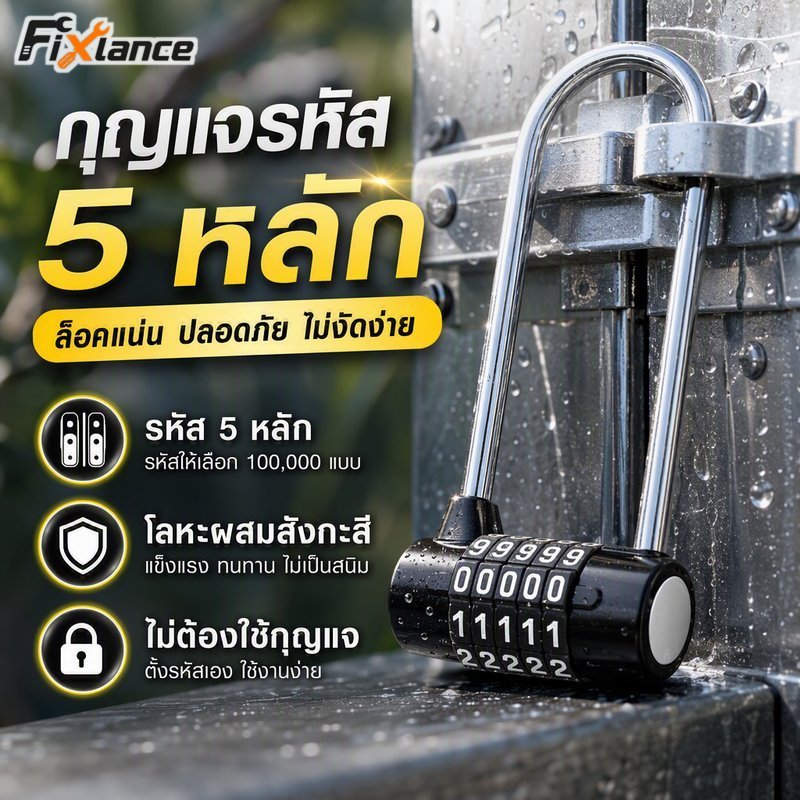 5หลักรวมกันกุญแจรูปตัวยูยาวกุญแจมือกุญแจป้องกันการแงะหนักโลหะผสมสังกะสี