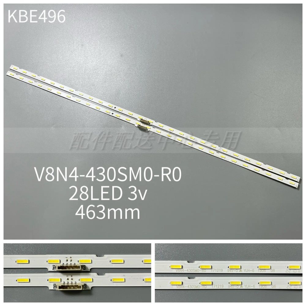 2 * 143 ซม. UA43RU7400 V8N4-430SM0-R0 Light Bar 3V 7020 โคมไฟลูกปัด BN96-46053A