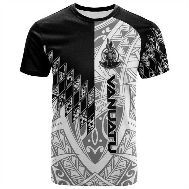 [Local Stock] VCC Vanuatu พิมพ์Tเสื้อสําหรับชายPolynesian raphicเสื้อยืดรอบคอแขนสั้นฤดูร้อนสบายๆStre