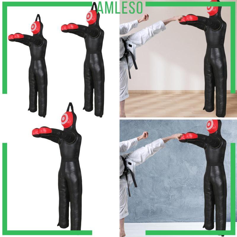 [Amleso] Boxing Dummy Wrestling Dummy Cover การฝึกอบรม Dummy Punching กระเป๋า Mannequin PU หนัง Unfi