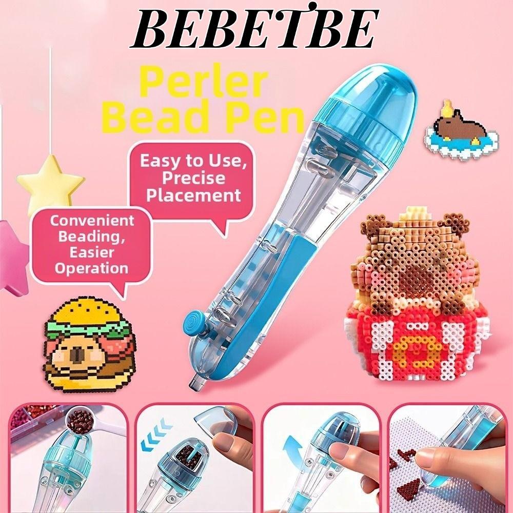 BEBETBE Perler Hama Bead Pen, Automatic Crafts Maker Bead Placement Pen, Creative 2.6mm Tip Press DI