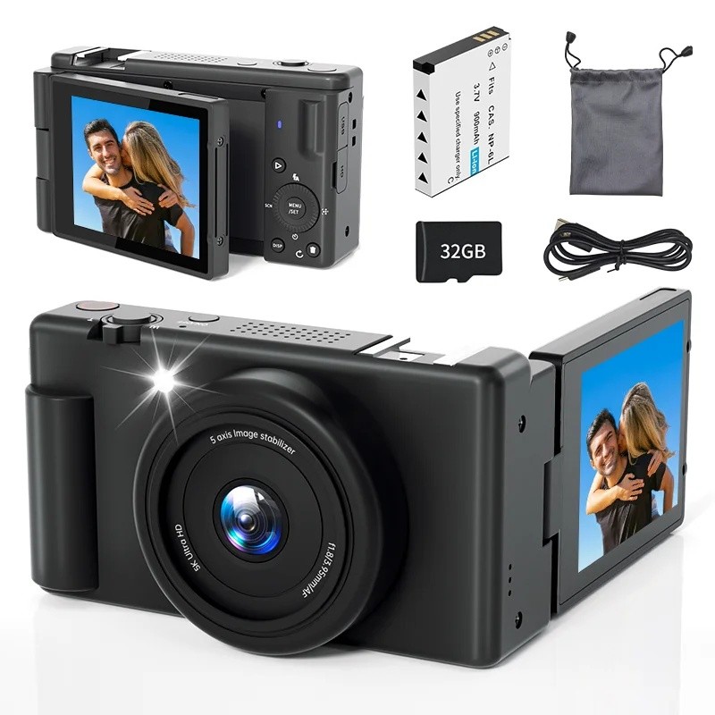 4RQQ ขายร้อน 3 "หน้าจอหมุน ultra hd Professional Photo รูปภาพกีฬากล้อง Vlog 5k Dslr กล้องดิจิตอล