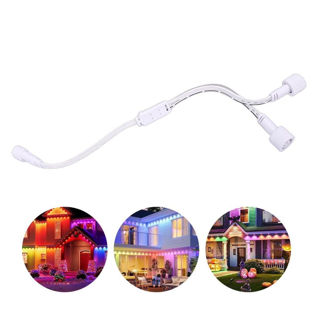 Living_storm-th Y Splitter Fit สำหรับ Govee H705A H705B H705C 3 Pin ถาวรกลางแจ้งไฟ 1 ชาย 2 หญิงรูปสา