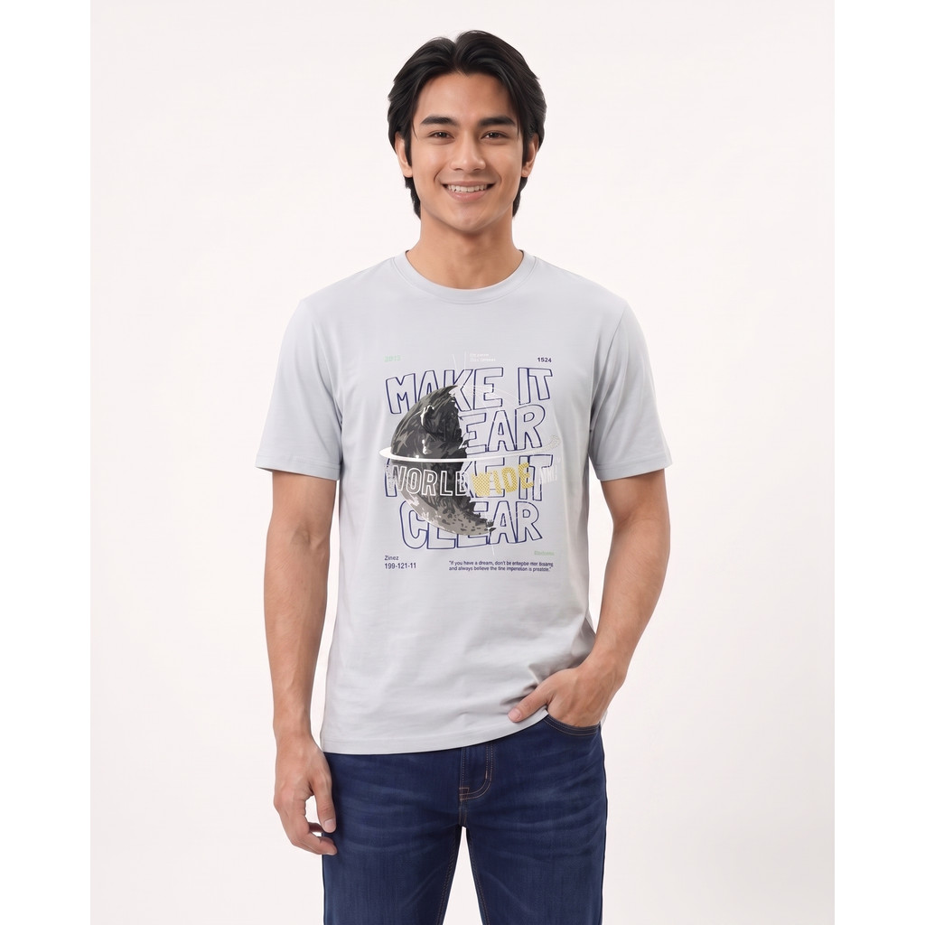 DAPPER Make It Clear Light Blue Graphic T-Shirt - 6853TRF