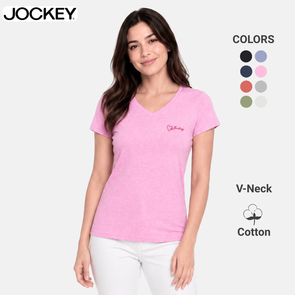 Jockey Women Melange เสื้อยืดคอวี Basic JLT358913