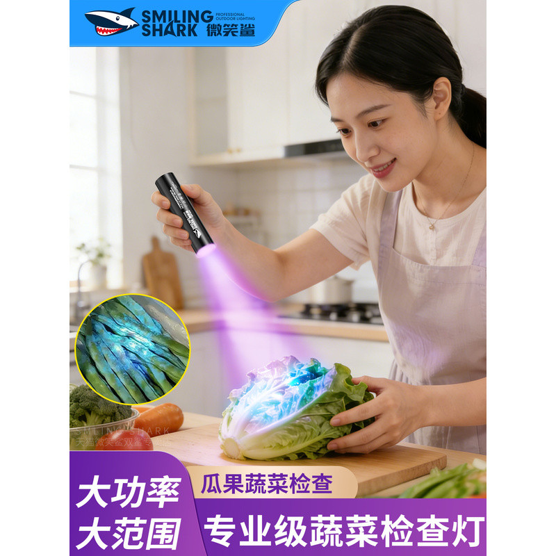 蔬菜水果检测灯紫外线黄曲霉素荧光剂鉴定专用手电365nm紫光灯UV