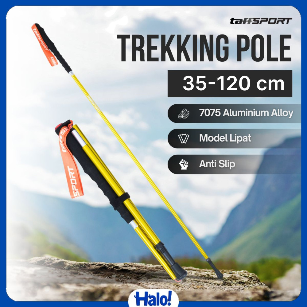Taffisport ไม้เท้าเดินป่าแบบพับได้ Trekking Pole อลูมิเนียม 7075 120 ซม. - 7075