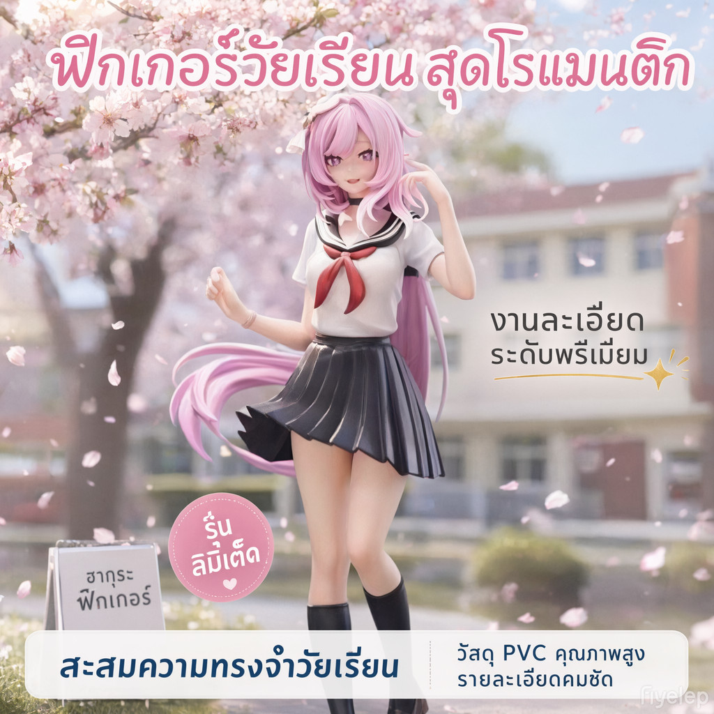 ฟิกเกอร์ เอลิเซีย (Elysia) ชุดนักเรียน เรซิ่นแท้ 26ซม. ของขวัญสายอนิเมะ