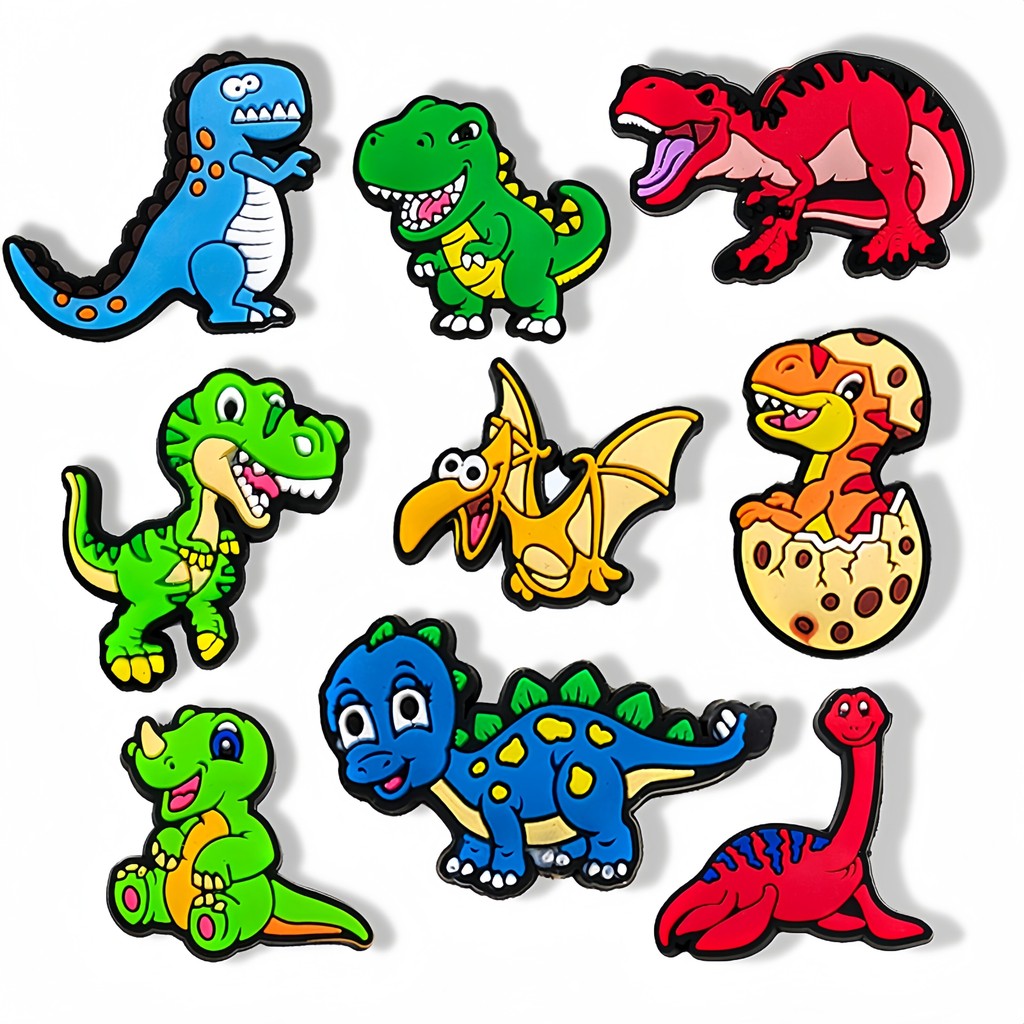 jibbitz crocs ของแทั jibbitz รูรองเท้าอุปกรณ์เสริมการ์ตูนทําเองรองเท้าดอกไม้มูลค่าสูงไดโนเสาร์ชุดรอง